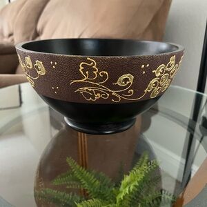 Artistic Black and Gold Bowl